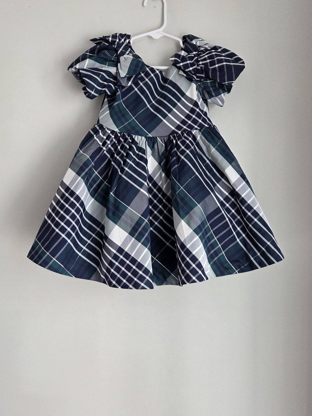 Janie and Jack Plaid Puff Sleeve Dress